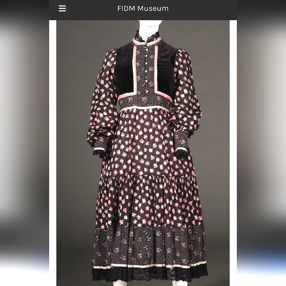 Gunne SAX floral Maxi Dress Prairie Roses Vtg Rare Find Size XS - Picture 9 of 15